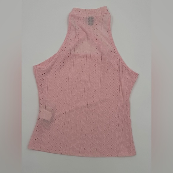 SHEIN Pink Halter Eyelet Tank Top - Picture 3 of 3